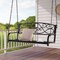 Patio Hanging Porch Swing Outdoor 2-Person Metal Swing Bench Chair W/ Chains
